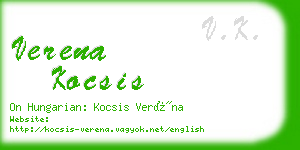 verena kocsis business card